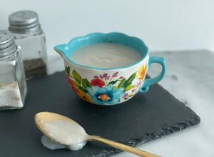 Una foto de Salsa estilo bechamel de arroz sin lácteos ni grasas con Thermomix