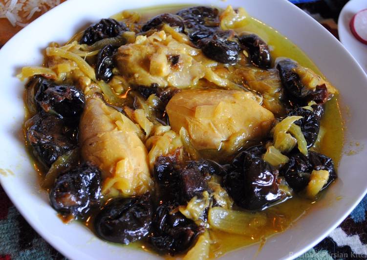 Recipe of Yummy Persian prune stew with chicken