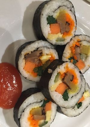 Foto resep Sushi salmon+mushroom