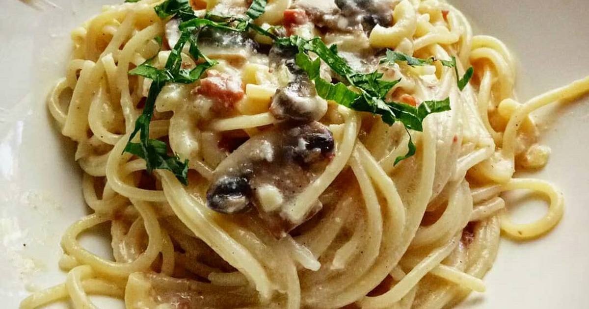 Resep Spaghetti Carbonara Mushroom 🍄🍄 oleh frischa prima Cookpad