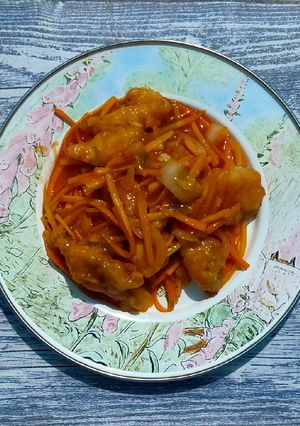 Foto resep Ayam Saus Wortel Asam Manis Pedas