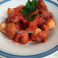 A picture of Balado Ampela, Telur Puyuh, dan Bakso.