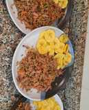 Arroz con salchichón ranchero y salchichón zenu