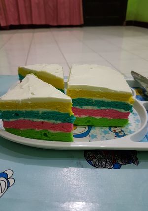 Foto resep Rainbow cake kukus