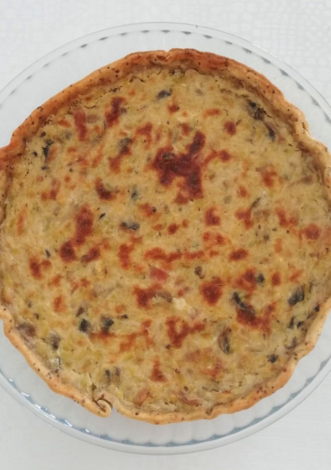 Una foto de Quiche de bacon y champiñones🍄