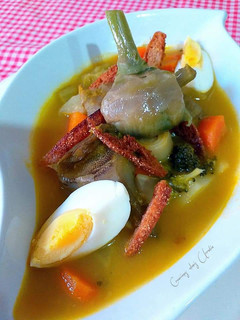 Una foto de Sopa imperial de verduras con tronchos de coliflor y brócoli