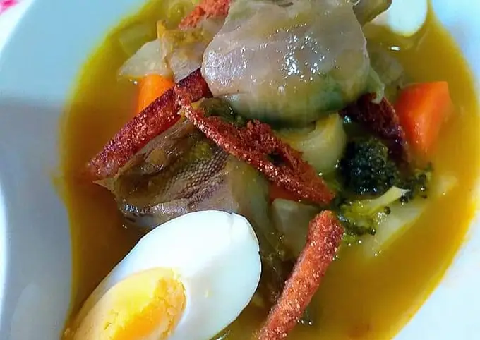 Cómo Preparar  Sopa imperial de verduras con tronchos de coliflor y brócoli