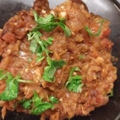 A picture of Baigan ka bharta.