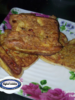 A picture of Bread and egg.