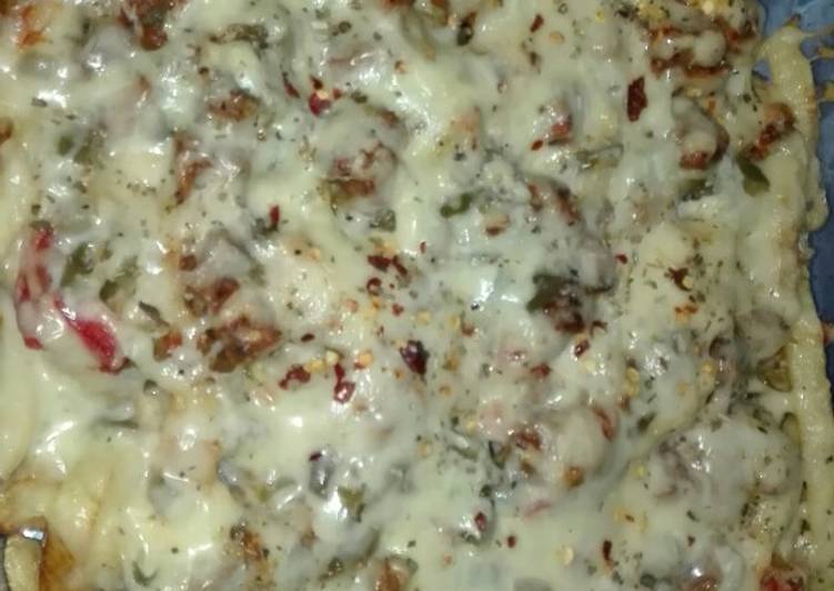 Simple Way to Make Any-night-of-the-week Pizza Fries with Chicken Chunks