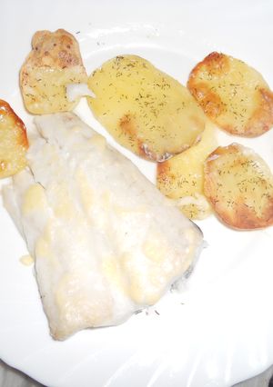 Una foto de Lomos de merluza al horno con mahonesa