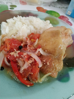 Una foto de Pollo a la leche con arroz