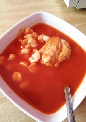 A picture of Red Pozole (No Oil).