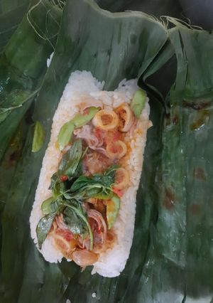 Foto resep Nasi bakar cumi pedas
