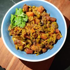 A picture of CABBAGE SABZI with PEAS CARROT...