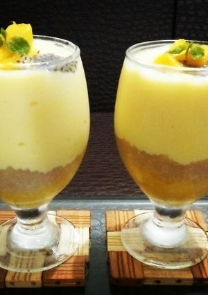 A picture of Mango Tapioca Custard 💛🍨.