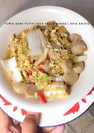 Foto resep Tumis Sawi Putih Toge Telur Bakso