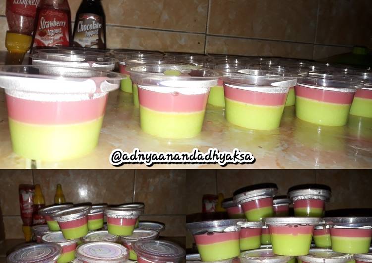 Puding susu 2 rasa #StepByStep #KamisManis