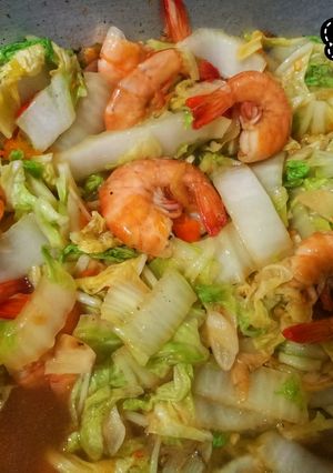 Foto resep Tumis sawi putih udang