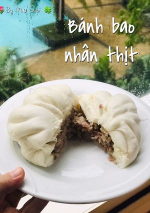 Hình của món Ăn dặm- bánh bao nhân thịt.