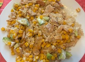 Foto di Insalata di Riso e Pollo Sfilacciato Stile ‘Con Salad’