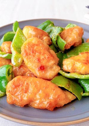 A picture of Easy Chicken Tenders and Bell Pepper Soy Mayo Stir-Fry.