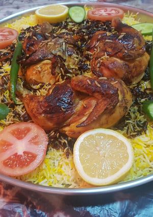 صورة لوصفة كبسة الدجاج💜