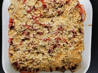Crumble rhubarbe et fraise 🍓