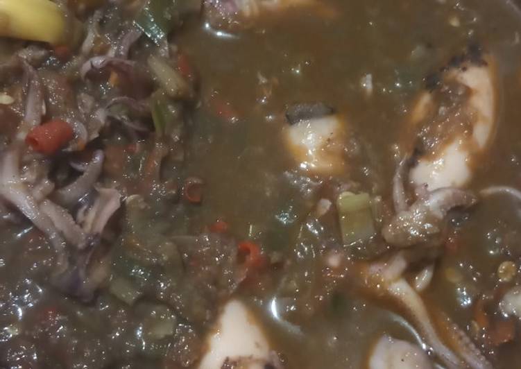 Cara Membuat Cumi hitam kuah sedep yang Enak Banget