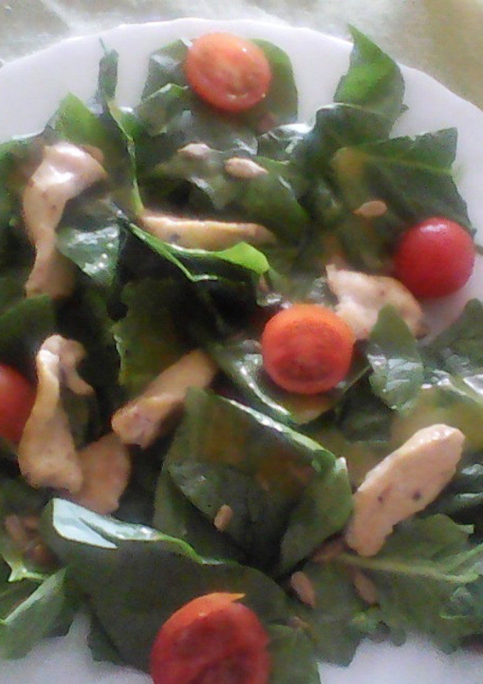 Una foto de Ensalada de espinacas