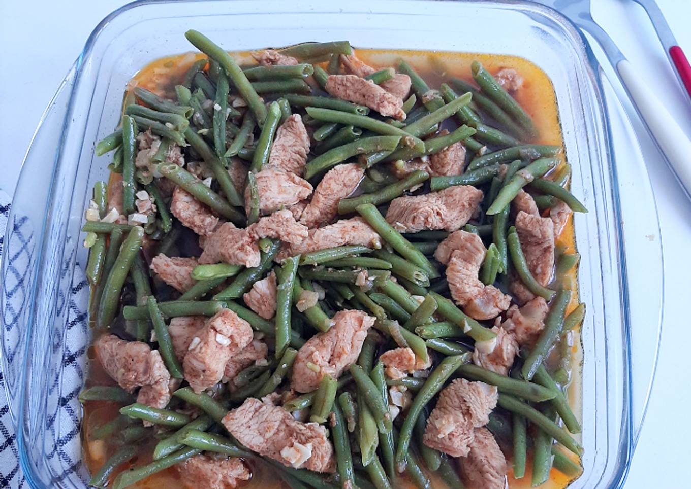 Oseng Buncis Ayam Pedas