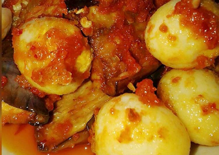 Balado Tempe,Terong, Telur Puyuh