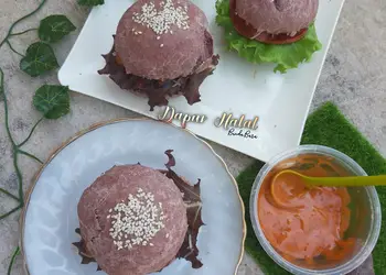 Siap Saji Burger Ubi Ungu Lezat Mantap