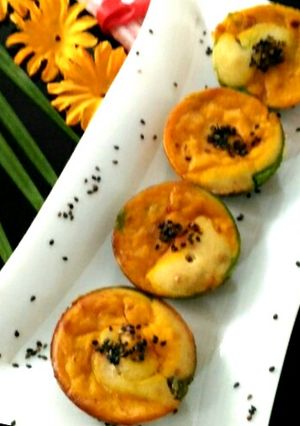 A picture of Tricolour savory muffins.