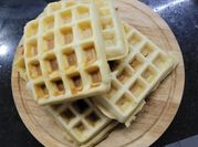 Una foto de waffles harina 0000