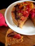 Ghee Residue Cake with Melon Orange Compote