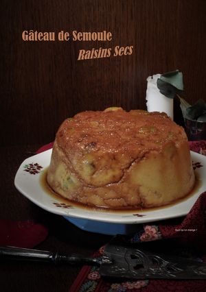 Une photo de Gâteau de semoule aux raisins