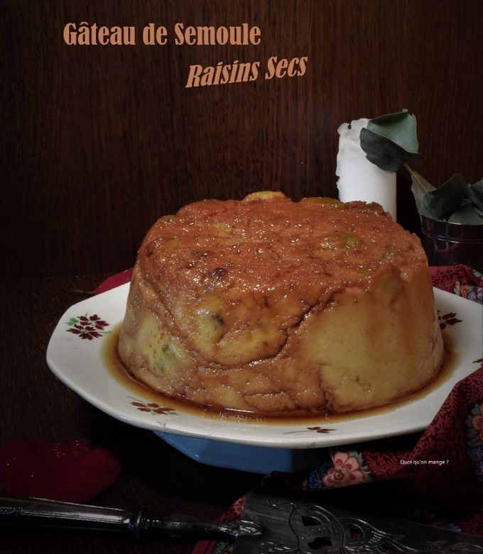 Une photo de Gâteau de semoule aux raisins