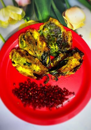 A picture of Malabar Spinach Fritters.