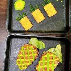 A picture of Chicken Steak with pineapple cheesey Sauce🤤🤤🧀🧀.