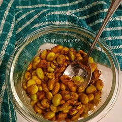 A picture of Masala Edmame (Stir Fried green soy beans).