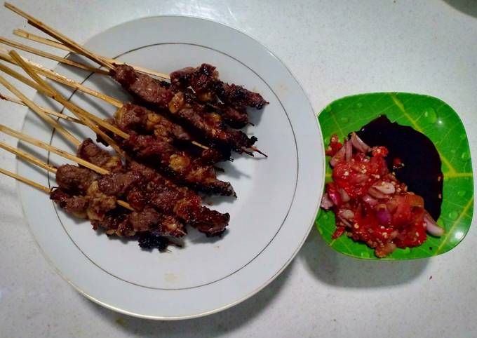 Resep Sate sapi bumbu maranggi homemade Anti Gagal