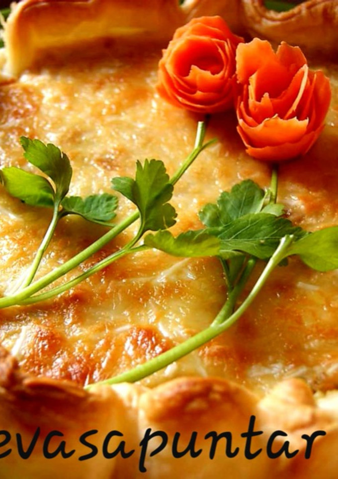 Una foto de Quiche de puerros con hojaldre