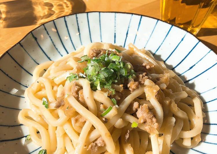 Step-by-Step Guide to Prepare Speedy Minced meat miso udon noodle