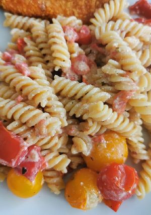 Une photo de Pâtes sauce tomate et feta !