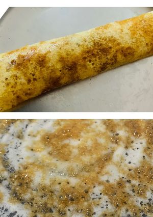 A picture of Ghee Jaggery Dosa Roll for kids.