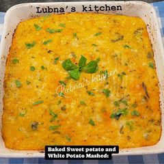 Baked Sweet potato and White Potato Mashed: A picture of Baked Sweet potato and White Potato Mashed:.