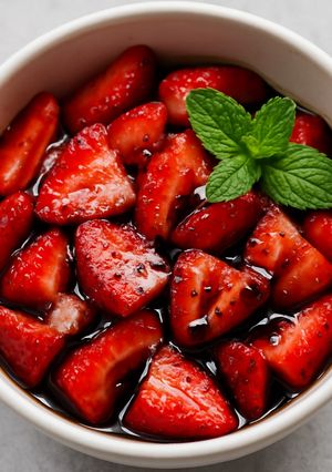 Una foto de Fresas con vinagre