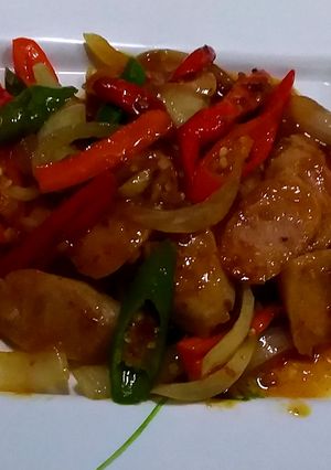 รูปของ แหนมไก่ผัดพริก