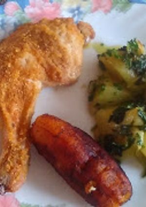 Una foto de Oven-Fried chiken (pollo frito al horno)